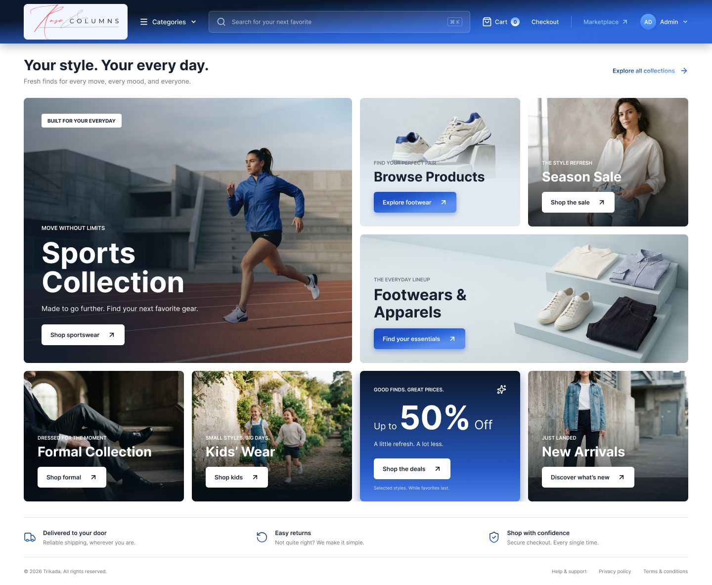 Rose & Columns, E-commerce & Seller's Network